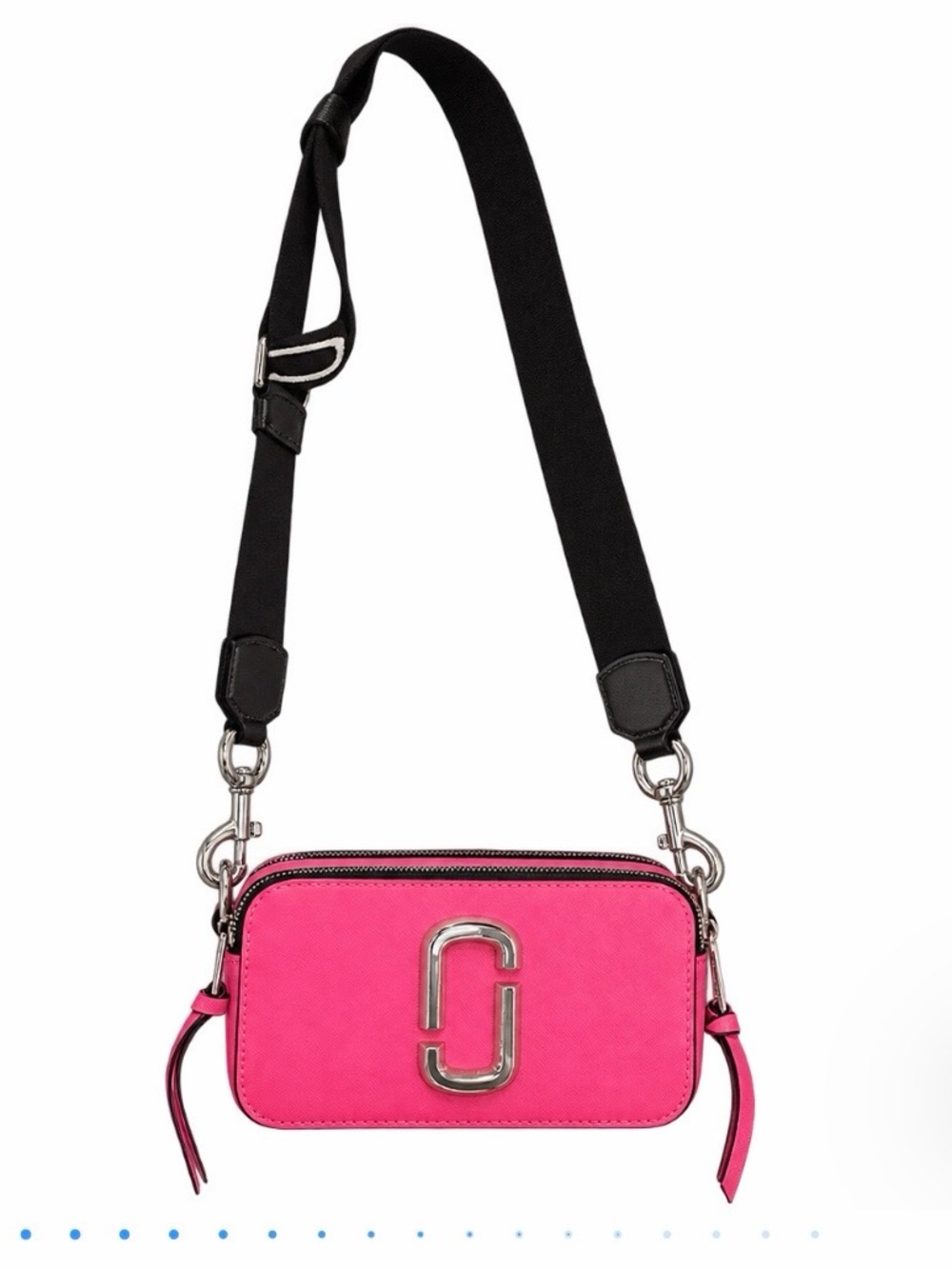 Marc Jacobs Hot Pink Crossbody Camera Bag with Black Strap